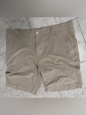 Peter Millar Khaki Flat-Front Shorts Lightweight Summer Staple